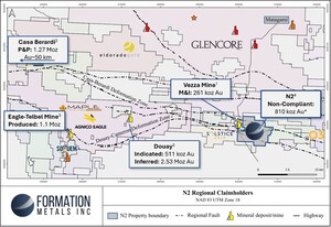 Formation Metals Announces Acquisition of N2 Property in Quebec's Casa Berardi Gold Trend, Highlighting 810,000 oz Historical Gold Resource