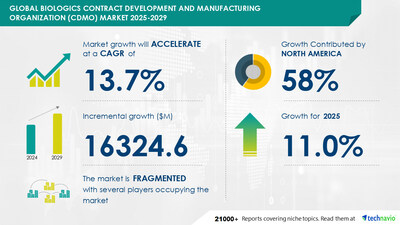 Technavio has announced its latest market research report titled Global Biologics Contract Development And Manufacturing Organization (CDMO) Market 2025-2029