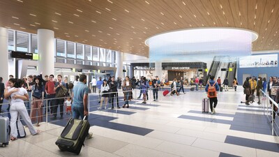 Rendering of the future JFK Terminal 6 arrivals hall