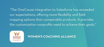 Women's Coaching Alliance, OneCause + Salesforce NPSP integration user