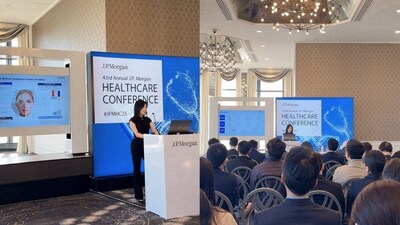 Eva Huang, CFO of Hugel, presents at the APAC Track of the J.P. Morgan Healthcare Conference on January 16.