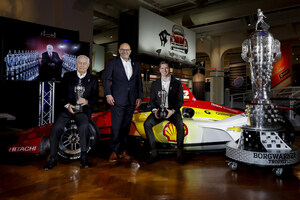 BorgWarner Awards Baby Borg Trophies to Josef Newgarden and Roger Penske for 2024 Indianapolis 500 Win