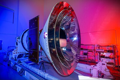 The SPHEREx Observatory inside the BAE Systems clean room in Boulder, Colorado