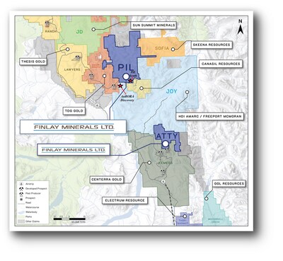 AuRORA Discovery in relation to Finlay's PIL Property (CNW Group/Finlay Minerals Ltd.)