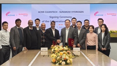 Signing ceremony between ACME Group and Sungrow Hydrogen (PRNewsfoto/Sungrow Hydrogen)