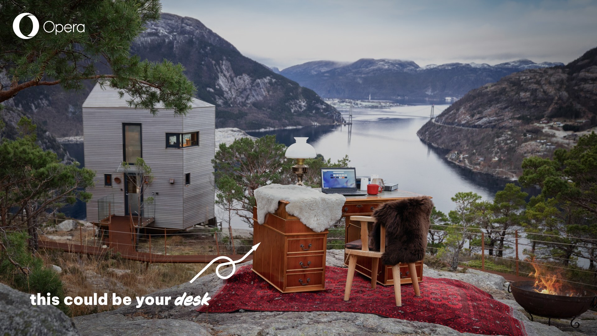 Opera is looking for 10 people to browse the web from a hygge desk in one of Norway's most scenic locations