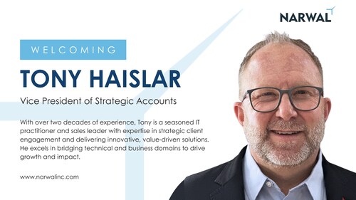 Narwal appoints Tony Haislar as VP of Strategic Accounts