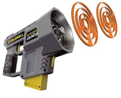 The Caldwell® ClayCopter™ target system includes a powerful, lightweight, motorized handheld launcher that shoots one or two biodegradable discs, called ClayCopters™, to distances of up to 100 yards.