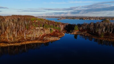 Ducks Unlimited Canada wetland and dam outlet at Lake Laurentian. (CNW Group/Ducks Unlimited Canada)