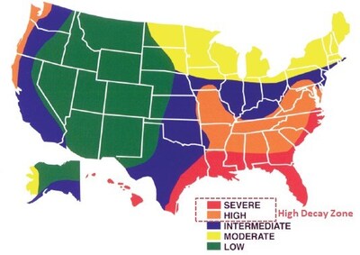 Wood Decay Zones in the United States