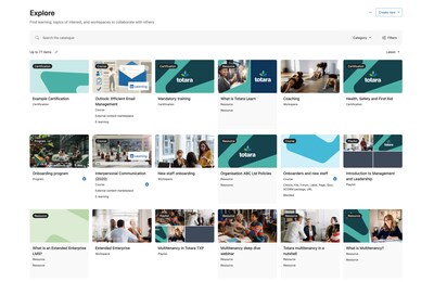 Totara's new Explore catalogue offers advanced personalisation options.