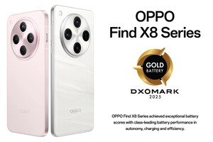 OPPO Find X8 y Find X8 Pro obtienen el reconocimiento de batería DXOMARK Gold, estableciendo nuevos estándares para la duración de la batería