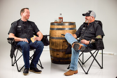 Bardstown, Kentucky-based Rebel Bourbon kicks off 2025 as the Official Bourbon of Richard Childress Racing, the No. 8 Chevrolet, and two-time NASCAR Cup Series Champion Kyle Busch. Seated left to right, Kyle Busch and Lux Row Distillers Master Distiller John Rempe.