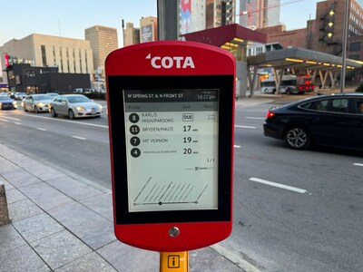 COTA modernises transit stops with Papercast e-paper signage