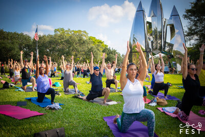 CocoFest: Community Yoga at Wellness Festival in Boca Raton, Florida