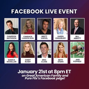 GREAT AMERICAN FAMILY SHARES SPECIAL SNEAK PEEK OF HIGH-QUALITY FAITH AND FAMILY ORIGINAL MOVIES AND SPECIALS LIVE VIA FACEBOOK, JANUARY 21