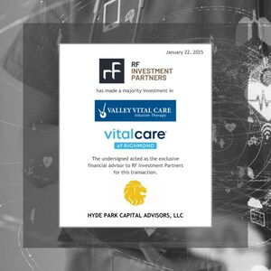 Hyde Park Capital Advises RF Investment Partners on its Recent Majority Investment in Valley Vital (Valley Infusion &amp; Home Infusion Richmond)