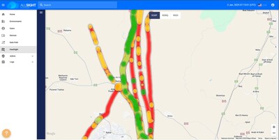 Elsight’s HeatSight generates exact signal strength of cellular coverage to optimize UAV flight paths. HeatSight is available to Elsight AllSight Management customers.