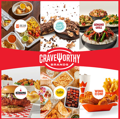 Craveworthy Brands is the parent company of Bd’s Mongolian Grill, Dirty Dough, Fresh Brothers Pizza, Flat Top Grill, Genghis Grill, Krafted Burger Bar + Tap, Lucky Cat Poke Co., Nomad Dawgs, Pastizza Pizza & Pasta, Scramblin’ Ed’s, Sigri Indian BBQ, The Budlong Southern Chicken and Wing It On!