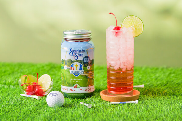 Sugarlands new Ryder Cup Cherry Limeade Moonshine, the Official Moonshine of the 2025 Ryder Cup