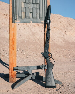 A prototype Henry Special Products Division rifle featuring a carbon fiber barrel during testing in the Nevada desert.