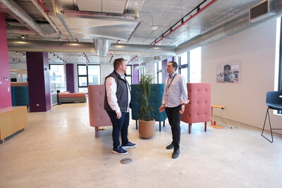 Ariel Dominguez on the left, Roberto Kury on the right at OneNest's HQ in Miami