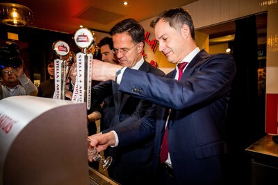 NATO Secretary General Mark Rutte joins Prime Minister Alexander De Croo at the Belgium House. © Belgaimage