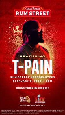 The ultimate Rum Street celebration on Saturday, February 8, when T-Pain hits the stage at the hottest party of the weekend, delivering all the hits you know and love— putting an exclamation point on the week's legendary fun.