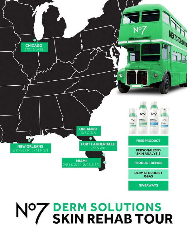 This winter No7 will launch the No7 Skin Rehab Tour, designed to get consumers back on the road to healthy skin.