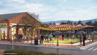 An inspiring look at the future Hensley Plaza, showcasing open-air spaces, seating, and entertainment designed for all to enjoy. (PRNewsfoto/Terry Commercial Realty, LLC)