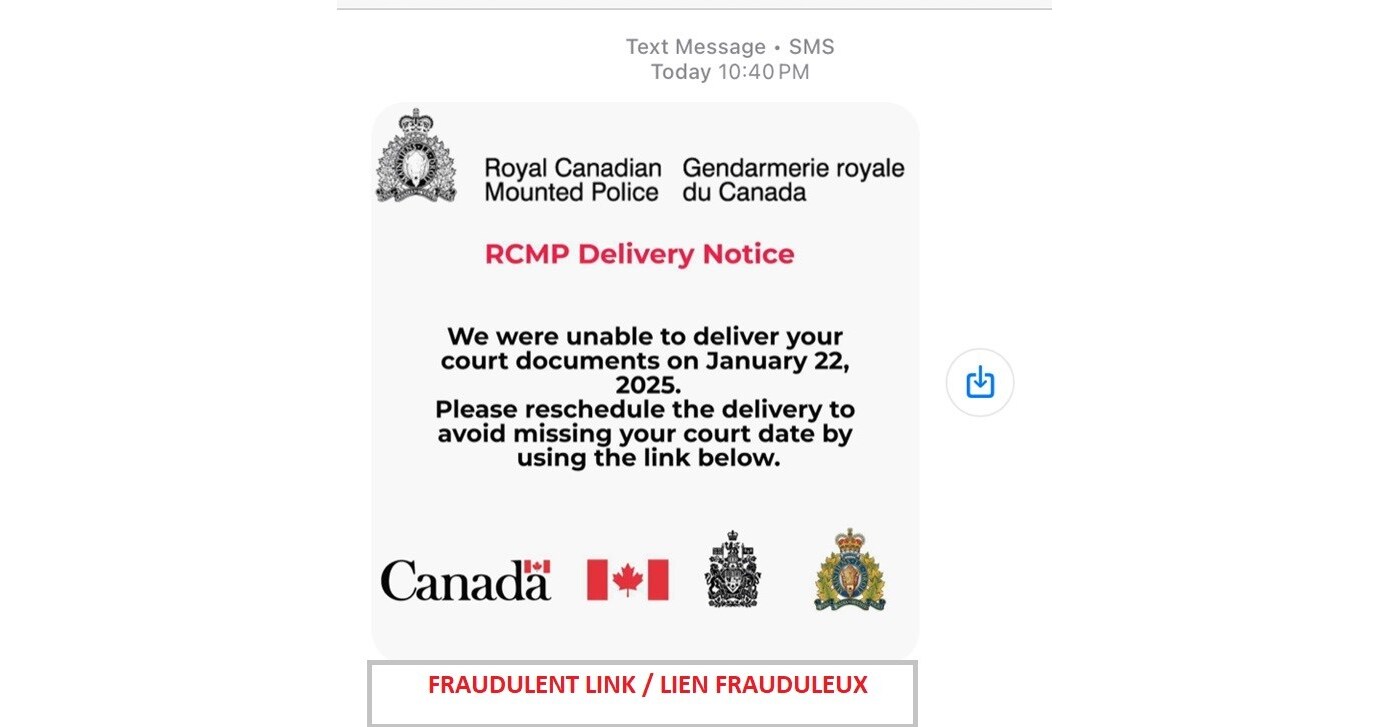 Warning: Phishing Scam Impersonating the RCMP
