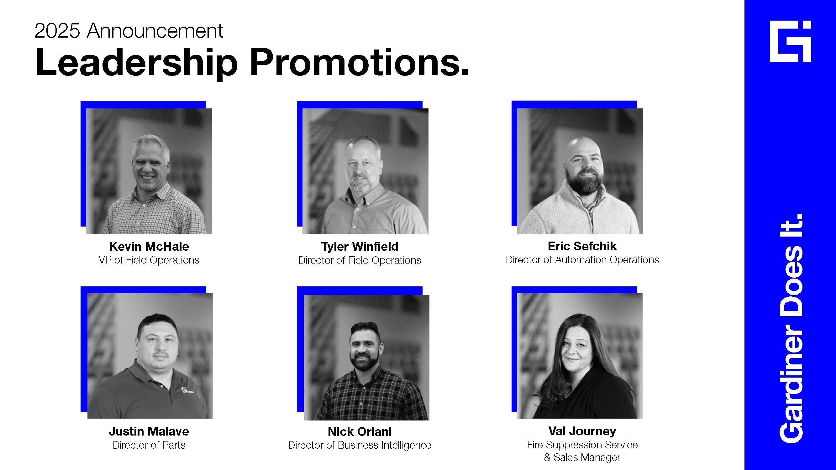 Gardiner Announces Leadership Promotions