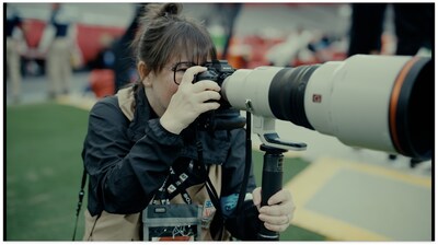 Sony Alpha ™ camera and lens used on the sidelines