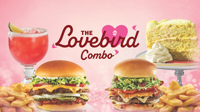 Red Robin’s Lovebird Combo is complete with two select Gourmet Burgers, two Bottomless Sides and a Lemon Cream Layer Cake to share for $34.99. This deal is available for dine-in only from February 13 to 16. Learn more at redrobin.com/lovebird-combo (PRNewsfoto/Red Robin Gourmet Burgers, Inc.)