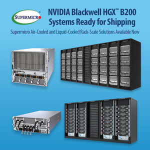 Supermicro acelera a produção em larga escala das soluções em rack NVIDIA Blackwell com NVIDIA HGX B200