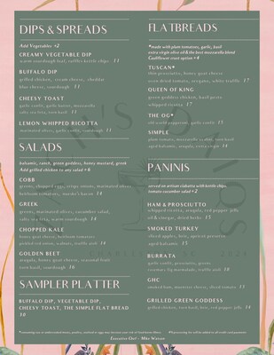 Zachary's Daiquiris Food Menu