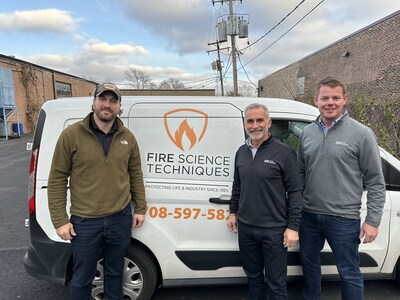 L-R: Fire Science Techniques owner Michael Stephany, Pye-Barker's Chuck Reimel and Chris Jensen