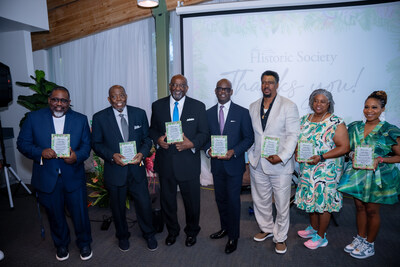 The honorees were recognized as “Changemakers” for their outstanding contributions to the community. From left to right: Randall Floyd aka DJ Nasty, Dr. Clarence Jones, Former Commissioner Dennis Moss, Vice Chairman Kionne McGhee, Avery Washington, Deborah Hollis (Posthumously: Dr. Donald Hollis), and Ebonie Battle-Williams (Posthumously: Dr. George Battle). Guests were treated to historical presentations, live entertainment, and a heartfelt tribute to Richmond Heights’ pioneers.