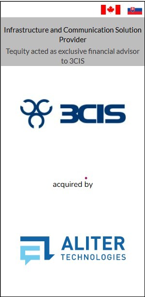 Tequity's Client, 3CIS, Acquired by Aliter Technologies