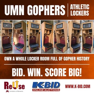Exclusive Auction of University of Minnesota Athlete Lockers, Giving Fans a Chance to Own a Piece of Gopher History - Hosted by K-BID