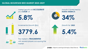 Mountain Bike Market to Grow by USD 3.78 Billion from 2025-2029, Tourism Drives Economic Growth, Report on How AI Is Redefining Market Landscape - Technavio
