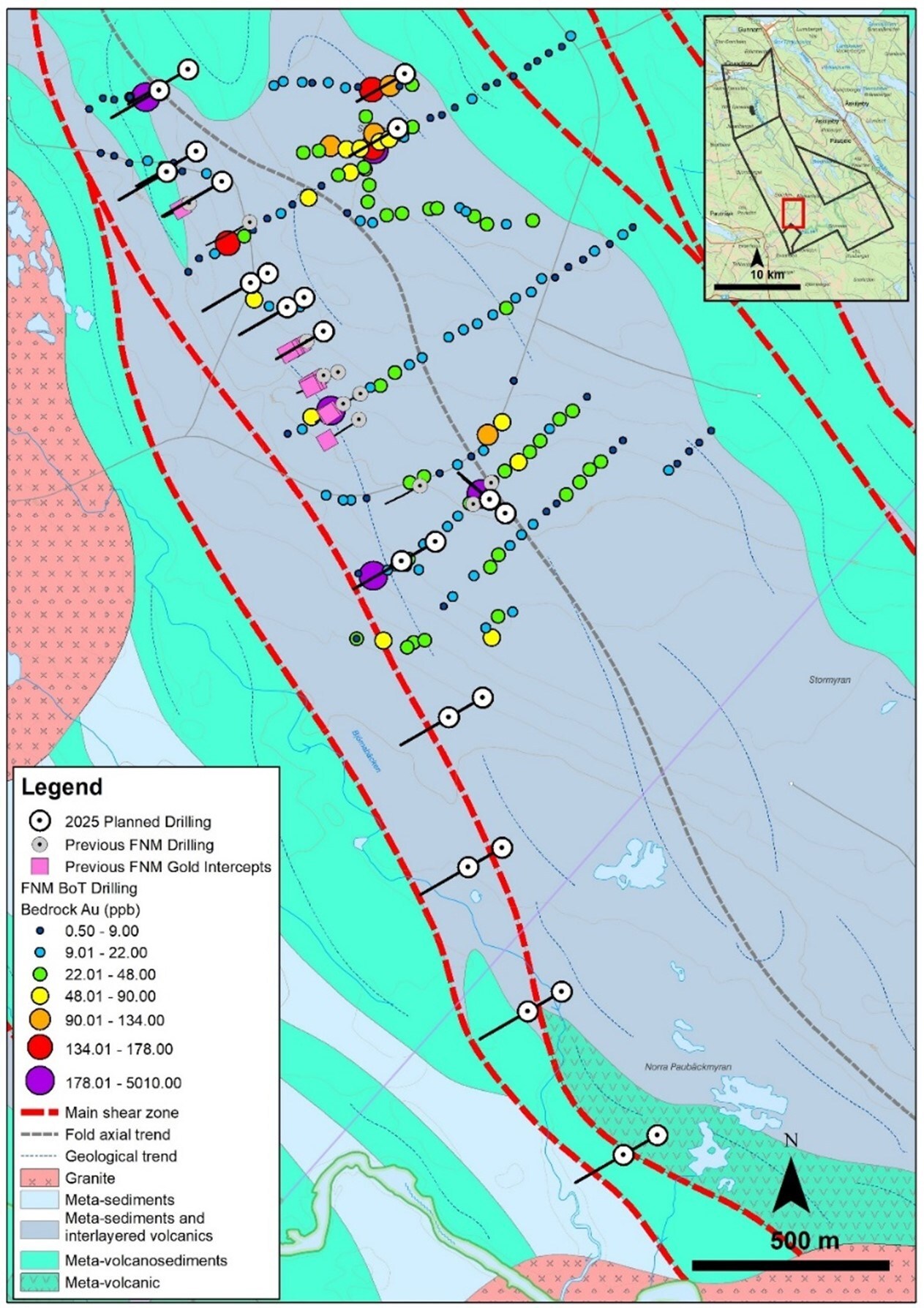 Figure 1 – Approximate location of planned Q1 2025 diamond drilling at the Aida target. (CNW Group/First Nordic Metals Corp.) Figure 1 – Approximate location of planned Q1 2025 diamond drilling at the Aida target. (CNW Group/First Nordic Metals Corp.)