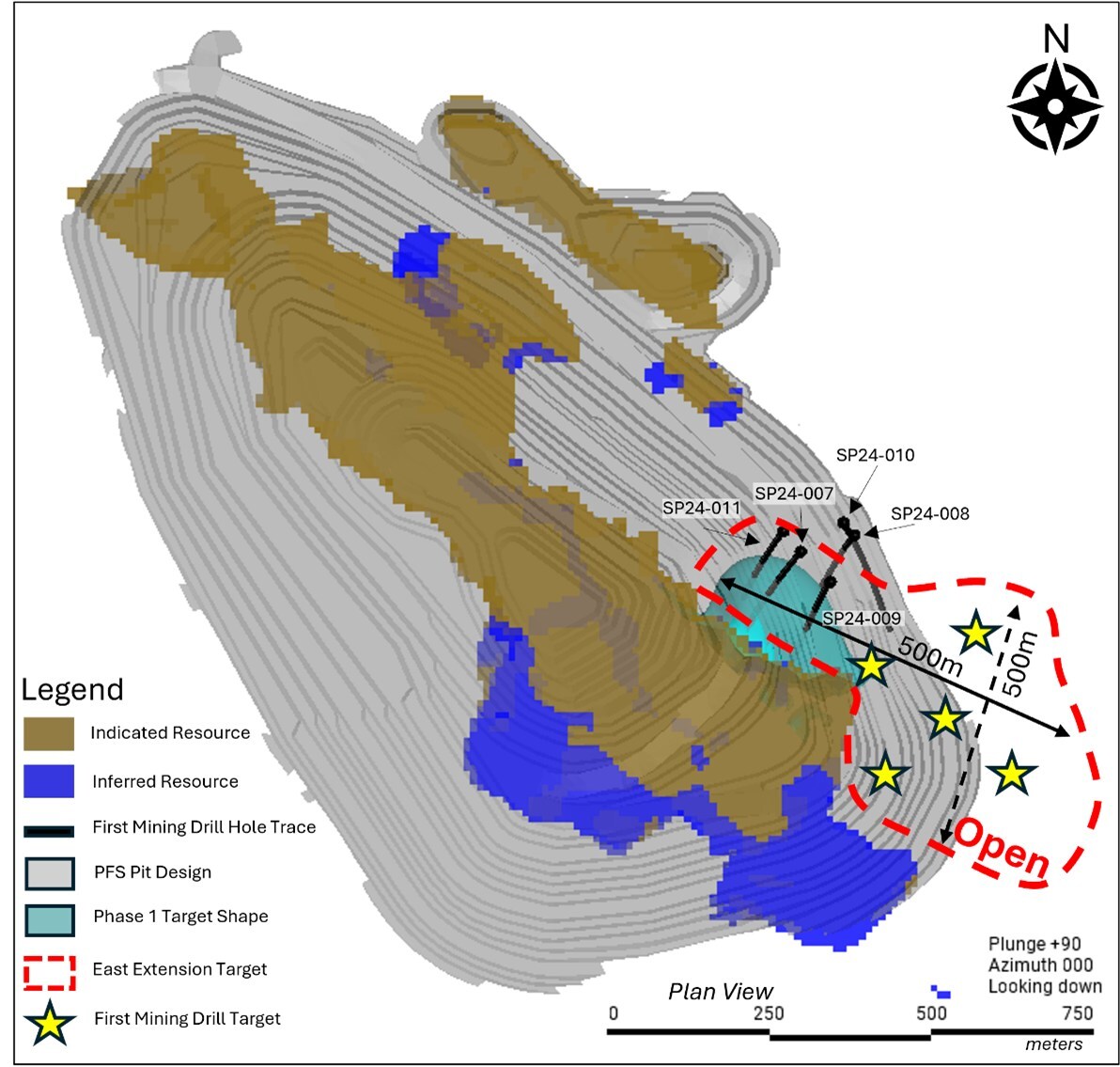 Figure 1: Plan View of the East Extension Target Phase 1 Drill Program (CNW Group/First Mining Gold Corp.) Figure 1: Plan View of the East Extension Target Phase 1 Drill Program (CNW Group/First Mining Gold Corp.)