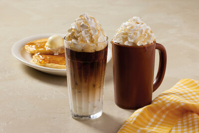 A latte inspired by Cracker Barrel's famous pancakes, the Pancake Latte is made with sweet maple flavor, espresso and steamed milk, topped with whipped cream and drizzled with 100 pure natural syrup.