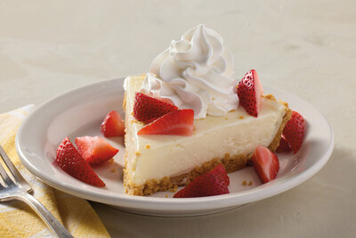 Cracker Barrel's new Strawberry Icebox Pie combines a creamy pie filling in a graham cracker crust and finished with a whipped topping and fresh sliced strawberries