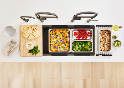 INTEOS workstation sink serves as a culinary showpiece.