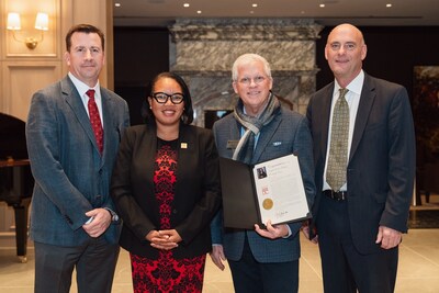 From Left:
Shane Herlet, Co-CEO, Maplewood Senior Living/Inspīr; Charon Hines, Director, DC Department of Aging and Community Living; Tim Cox, General Manager, Inspīr Embassy Row; Tom Gaston, Co-CEO Maplewood Senior Living/Inspīr