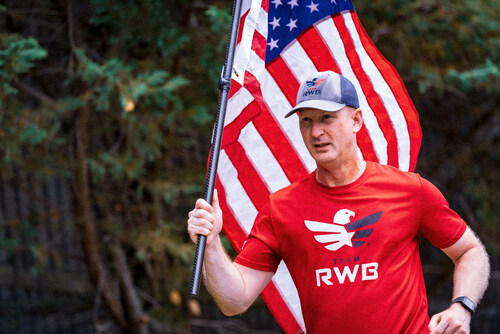 A member of Team RWB participating in the Old Glory Relay. (Source: Team RWB)