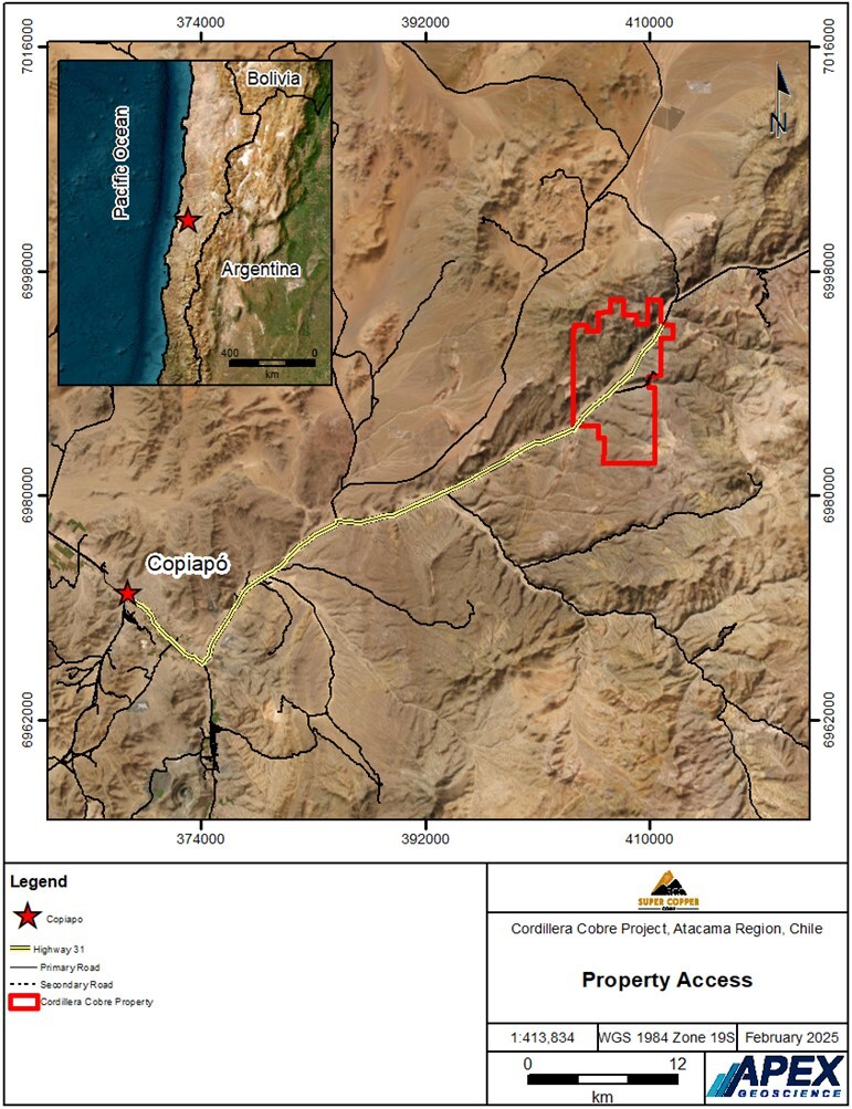 Figure 1: Location of the Cordillera Cobre Property (CNW Group/Super Copper Corp.) Figure 1: Location of the Cordillera Cobre Property (CNW Group/Super Copper Corp.)