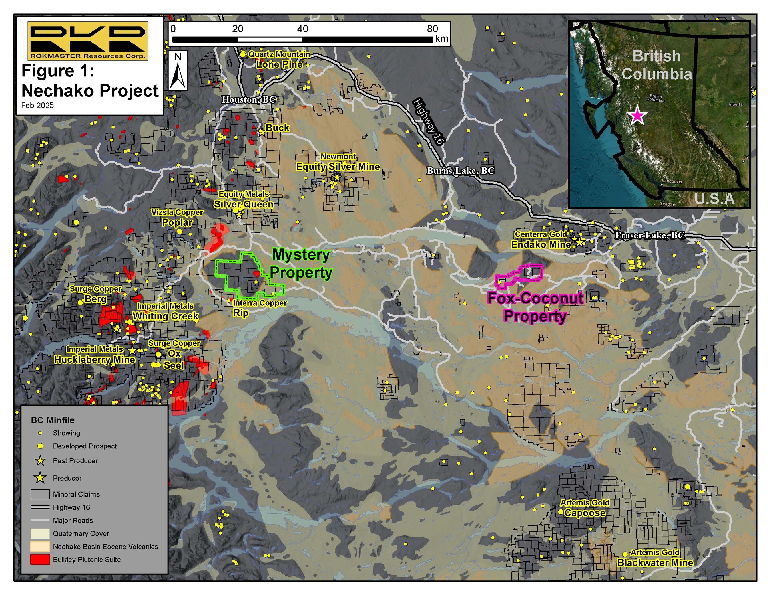 Nechako Project Map (CNW Group/Rokmaster Resources Corp.)